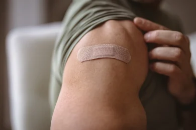 A patient after a cortisone injection in North Dallas
